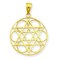 14K Gold Star Of David Circle Pendant Charm Jewelry 31 x 22 mm